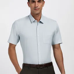 Peter England Micro Ditsy Printed Spread Collar Cotton Opaque Formal Shirt-picture-34