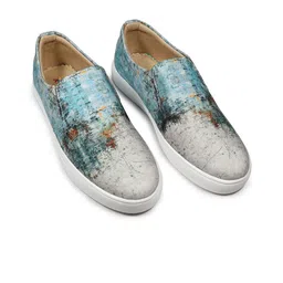 KobSook Walk With Joy Men Printed Slip-On Sneakers-image-89