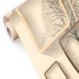 ANNA CREATIONS Brown & Beige Printed Self-Adhesive Waterproof Wallpaper-41