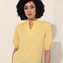 Freehand by The Indian Garage Co Women Puff Sleeve Blouson Top-picture-15