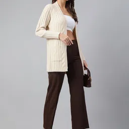 Latin Quarters Self Design Open Front Longline Shrug image 2