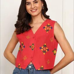 HERE&NOW Floral Print Cotton Crop Top-image-58