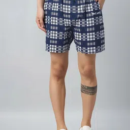 CHROME & CORAL Men Checked Regular Fit Shorts-picture-26