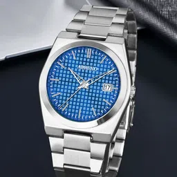 Abrexo Men Round Dial & Stainless Steel Bracelet Style Straps Analogue Watch Abx5500-Blue-image-81