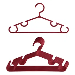 Aura Pack Of 10 Maroon Single Tier Bar Hangers-image-91