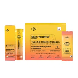 SETU Glutathione -15 Tablets & Marine Collagen Powder Radiant Skin Combo-15 Sachets-17