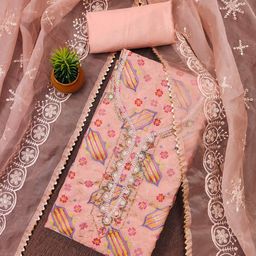 LeeliPeeri Designer Printed Organza Unstitched Dress Material-image-84