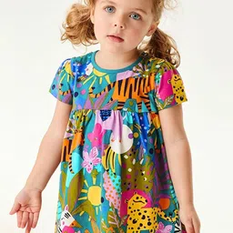 LULU & SKY Girls Printed Cotton A-Line Dress-picture-30