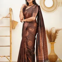 ZILVIRA Woven Design Art Silk Handloom Saree-picture-0