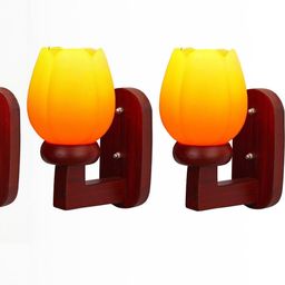 Somil Premium Designer Glass Wall / Night Lamp Elegant & Stylish Dcor Accent for Modern Interiors, color- Orange, Yellow, Size:- 18.5 X 26.5 X 28.5 CM-image-82