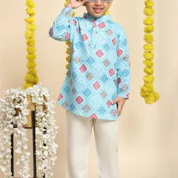 Cutiekins Boys Printed Regular Kurta with Pyjamas image 5