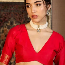 Sangria Woven Design With Zari Saree With Unstitched Blouse image 2