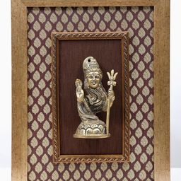 Exotic India Brown & Gold Toned Textured Wooden Framed Hanging Wall Decor-picture-12