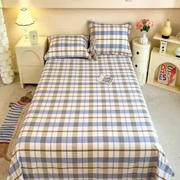 JC HOME White Geometric Printed 220 TC Pure Cotton Single Bedsheet Set 2.3 m x 1.6 m-image-51