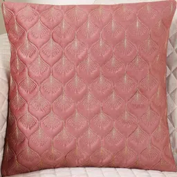 MONKDECOR Pink & Gold-Toned Floral Velvet Square Cushion Covers-image-60