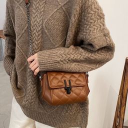 DressBerry Quilted PU Structured Sling Bag-54