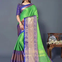 VILLAGIUS Ethnic Motifs Printed Silk Cotton Saree-picture-23