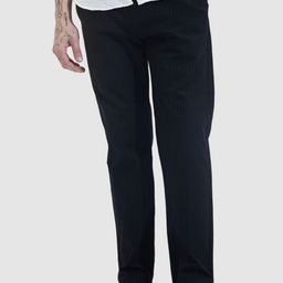 Snitch Black Stripes Slim Fit Trousers-image-57