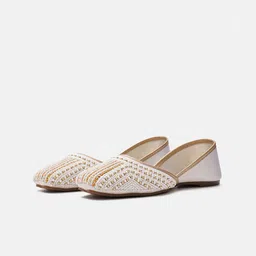 JM Looks Girls Ethnic Mojaris with Embroidered Flats-21
