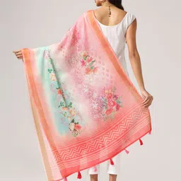 Kaizen TEXO FAB Ethnic Motifs Printed Linen Dupatta image 4