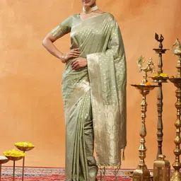 kasee Ethnic Motifs Woven Design Zari Art Silk Banarasi Saree-image-39