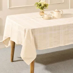 Fabindia Beige Cotton 4-Seater Table Cover with Textured details-7