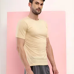 T.T. Men Pack Of 2 Solid Round Neck Slim Fit T-shirts-image-88