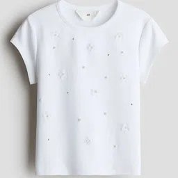 H&M Women Embellished Cotton Top-image-67