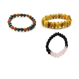 Divine souvenirs Unisex Set Of 3 Artificial Beaded Elasticated Bracelets image 1