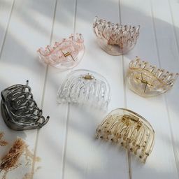 DIVASTRI Women Pack of 6 Transparent Glossy Finish Claw Clip Set-picture-11