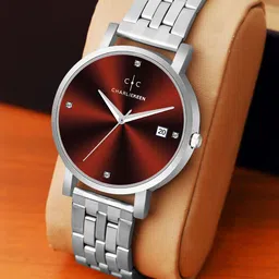 CHARLIEKEEN Women Brass Dial & Stainless Steel Straps Analogue Watch CC-LR006-RD-CH-image-14