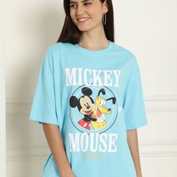 Dreambe Women Printed Drop-Shoulder Sleeves Applique T-shirt-image-70