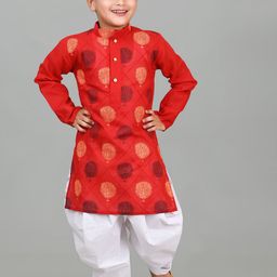 AHLAN APPARELS Boys Printed Regular Pure Cotton Kurta with Patiala &-29