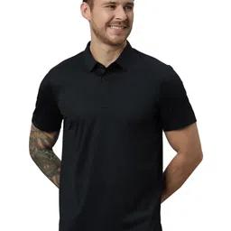 Hektor Men Solid Hidden Button Polo Collar T-shirt-image-40