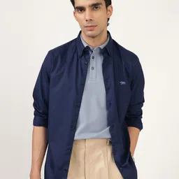 Andamen Men Premium Button-Down Collar Solid Cotton Casual Shirt-image-63