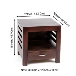 Ikiriya Red Square-Shaped Bedside Table image 3