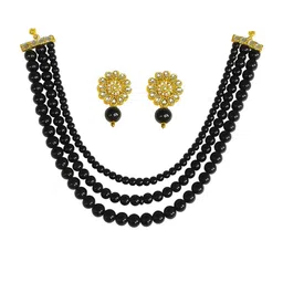 DENICRAAS Pearl Beaded 3 Layer Necklace & Stud Earrings-picture-41