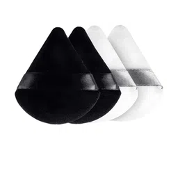 Gleva Set Of 4 Triangle Soft Makeup Puff - Black - White-2