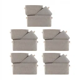 Aura White Set of 6 Regular Tote Basket Organisers-51