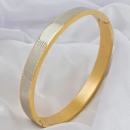 Saizen Men Handcrafted Gold-Plated Kada Bracelet-image-28