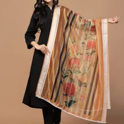 Kaizen TEXO FAB Ethnic Motifs Printed Organza Dupatta image 1
