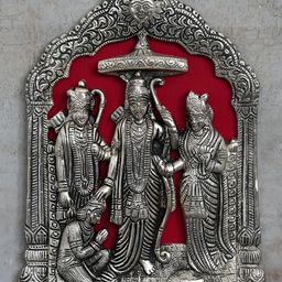 eCraftIndia Silver-Toned Ram Sita Laxman Hanuman Religious Idol Showpiece-image-24
