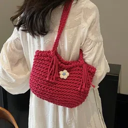 CORSICA Women Textured Baguette Embroidered Shoulder Bag-8