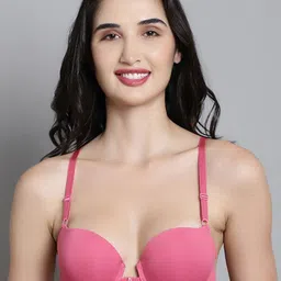 MAKCLAN Women Medium Coverage Underwired Lightly Padded Anti Odour Plunge Bra-image-51