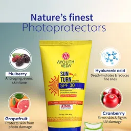 AYOUTHVEDA Sun Turn Cream SPF 30 With Hyaluronic Acid For Broad Spectrum 60 g image 5