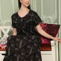 Glamoras Women Printed Maxi Nightdress-picture-12