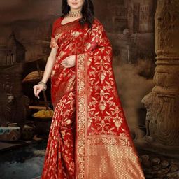 F FASHION Woven Design Zari Banarasi Saree-image-33
