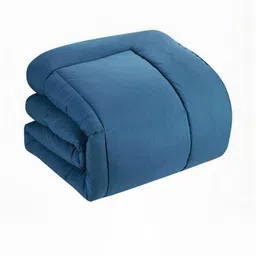 Doristyle Blue 500 GSM Checked Microfiber Double Bed Comforter-picture-47