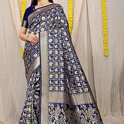 SAADHVI Woven Design Zari Pure Silk Kanjeevaram Saree-image-61