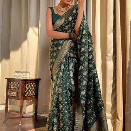 Anouk Rustic Woven Design Zari Silk Blend Banarasi Saree-57
